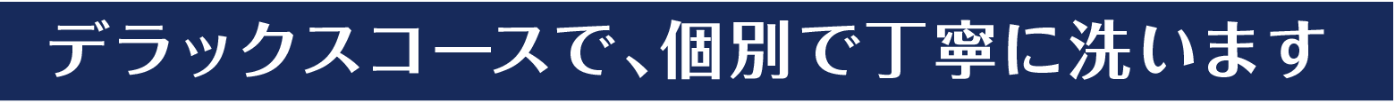 デラックスコースで、個別で丁寧に洗います